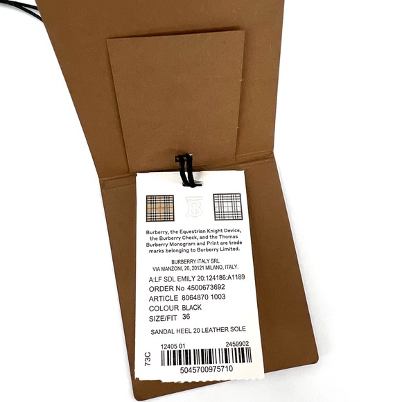 BURBERRY Emily TB Logo Slingback Thong Monogram Leather Sandal EU 36 - US 6 - Picture 10 of 14